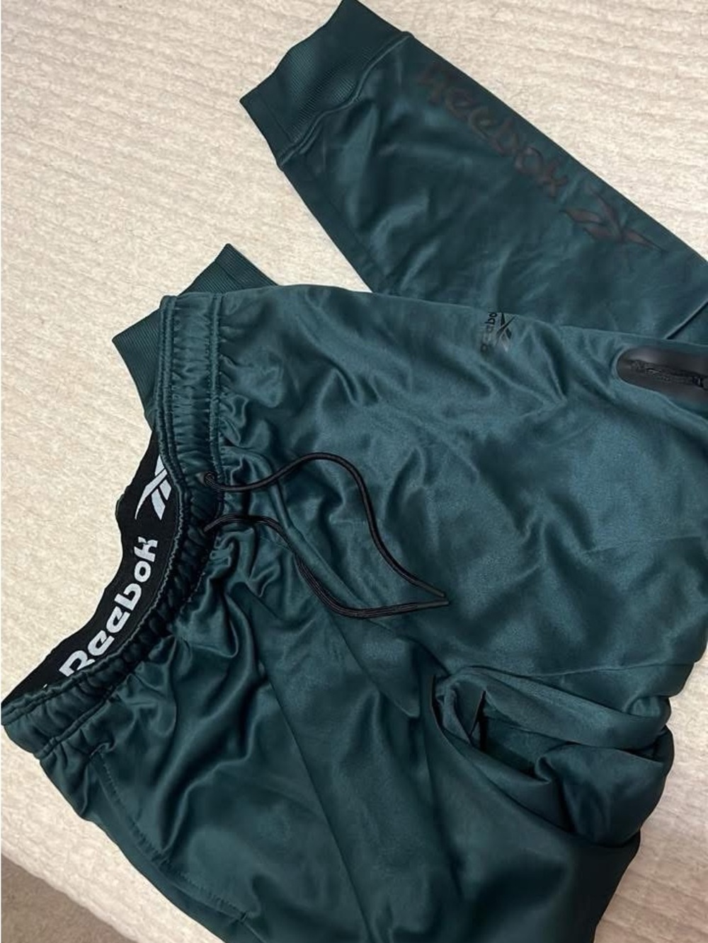 Reebok Teal Green Athletic Joggers with Logo